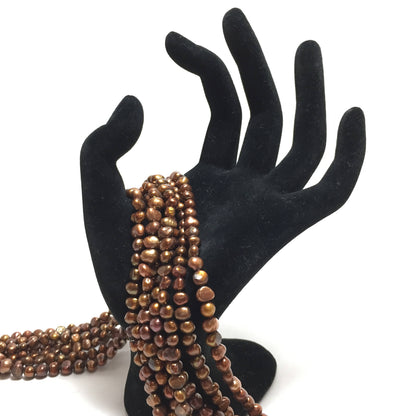 Nugget 5.5-6mm Brown Freshwater Pearls 16 inches, NUG012