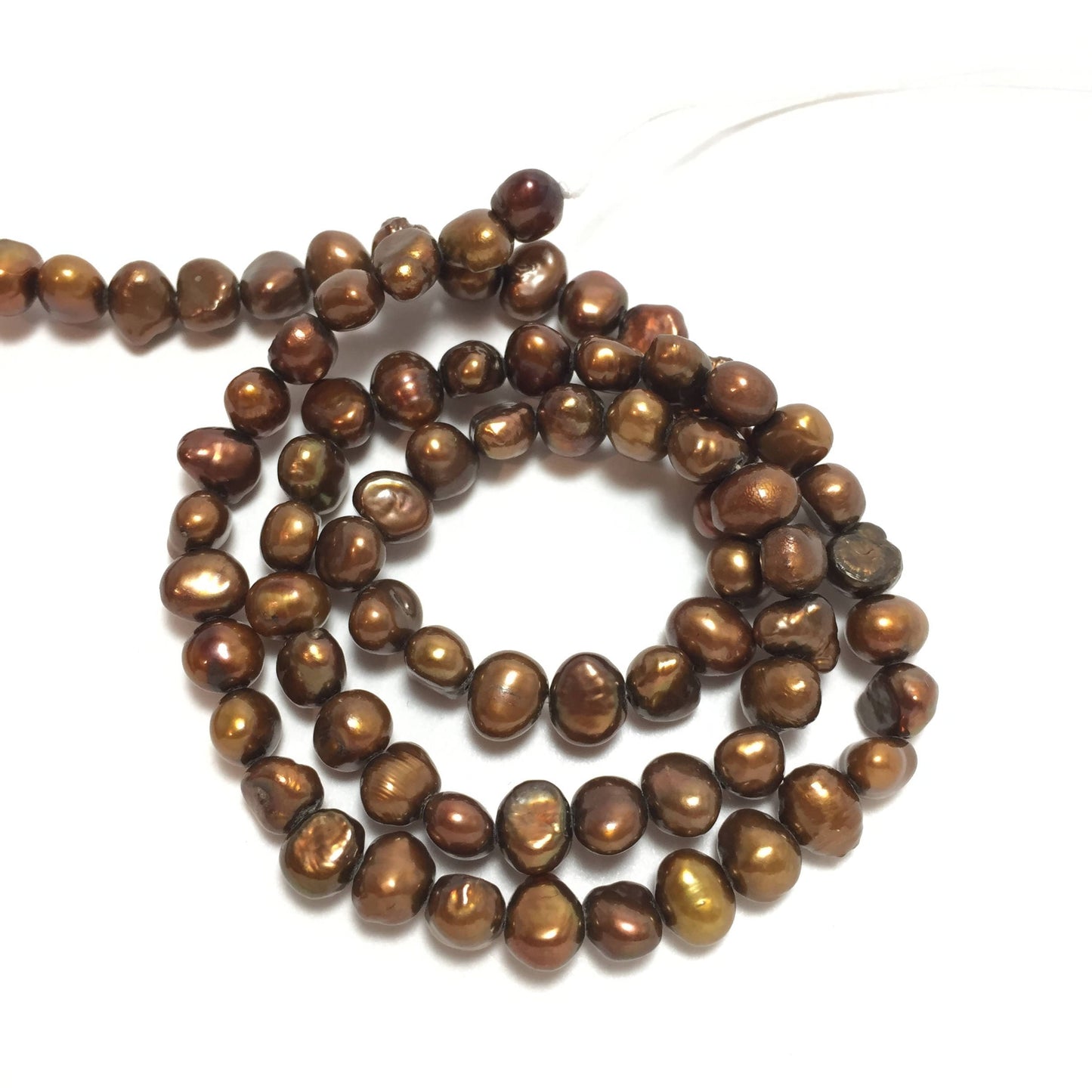 Nugget 5.5-6mm Brown Freshwater Pearls 16 inches, NUG012