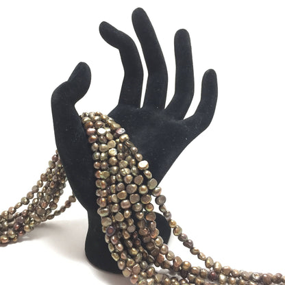 Nugget 6-6.5mm Brown Freshwater Pearls 16 inches, NUG014