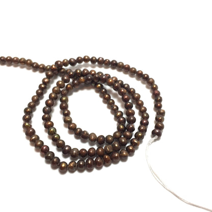 Baby Potato 2.5-3mm Chocolate Freshwater Pearls 16 inches, Seed Pearls, BPOT003