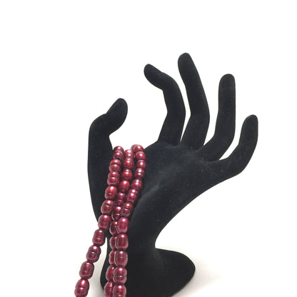 Large Hole Pearls, 8-8.5mm Rice Cranberry Freshwater Pearls, 8 inch strand with 2.5mm hole size, LH001