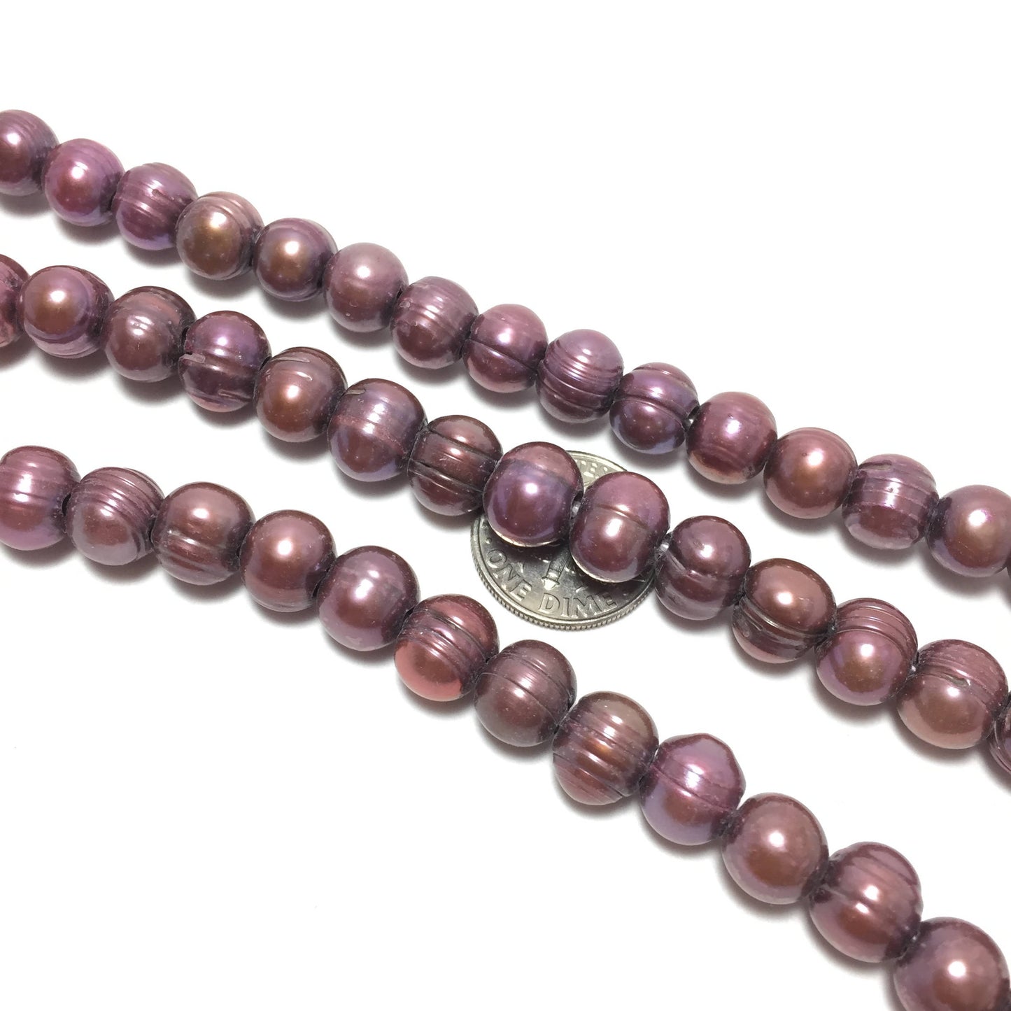 Large Hole Pearls, 8.5-9mm Potato Purple Freshwater Pearls, 8 inch strand with 2.5mm hole size, LH002