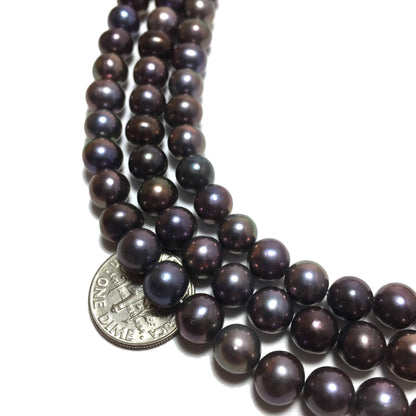 Potato Pearls, 7-7.5mm Peacock Freshwater Pearls in 16 inches, POT003