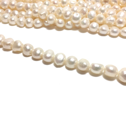 Nugget Pearls, 9-9.5mm White Freshwater Pearls in 16 inches, NUG019
