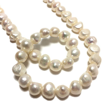 Nugget Pearls, 9-9.5mm White Freshwater Pearls in 16 inches, NUG019