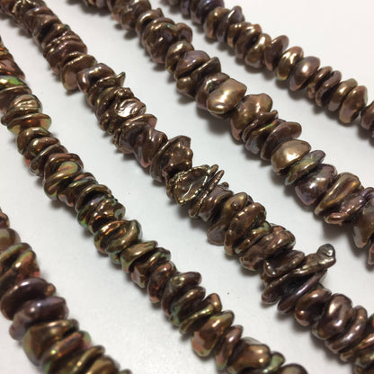 Keshi Pearls, 5.5-8mm Brown Freshwater Pearls in 16 inches strand, KES009