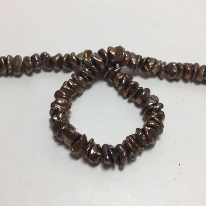 Keshi Pearls, 5.5-8mm Brown Freshwater Pearls in 16 inches strand, KES009