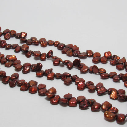 Keshi Pearls in Cholate Colors 6.5-7mm Top Drill, Freshwater Pearls in 16 inches strand, KES005
