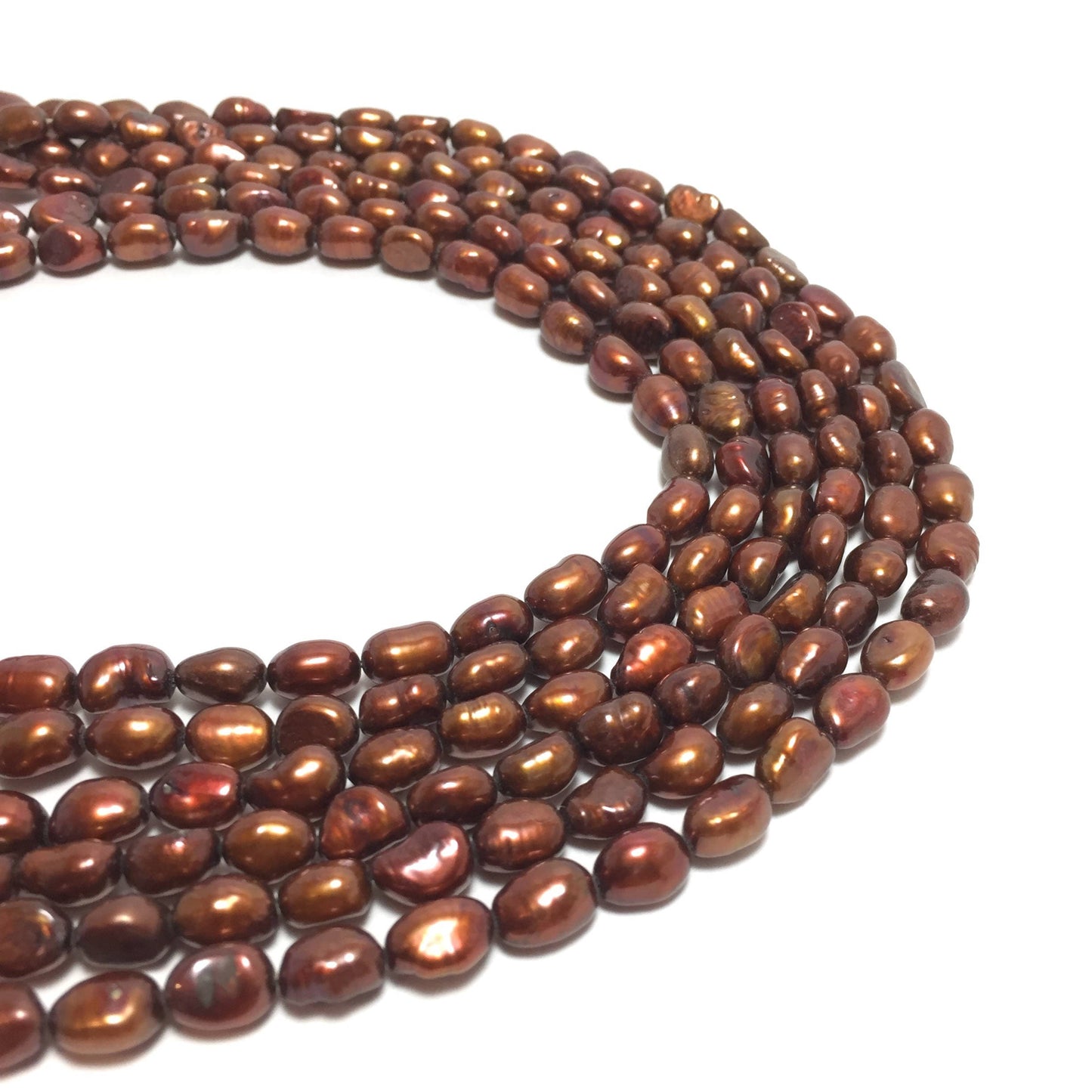 Nugget 6-6.5mm Brown Freshwater Pearls 16 inches, NUG001