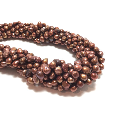 Nugget 7-7.5mm Brown Freshwater Pearls 16 inches, NUG007