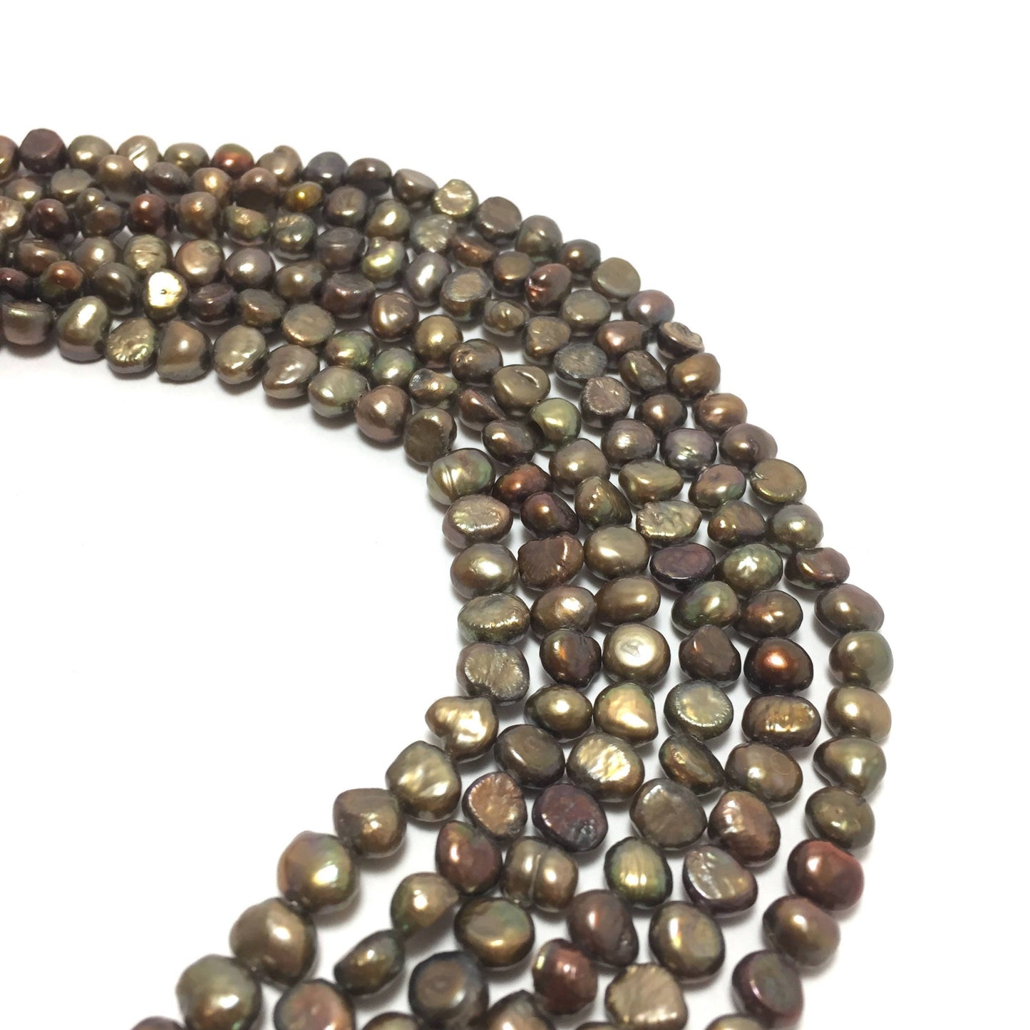 Nugget 6-6.5mm Brown Freshwater Pearls 16 inches, NUG014