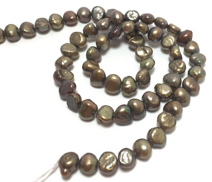 Nugget 6-6.5mm Brown Freshwater Pearls 16 inches, NUG014