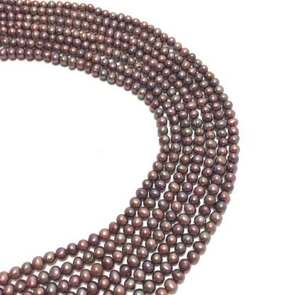 Baby Potato 3-3.5mm Raspberry Freshwater Pearls 16 inches, Seed Pearls, BPOT004
