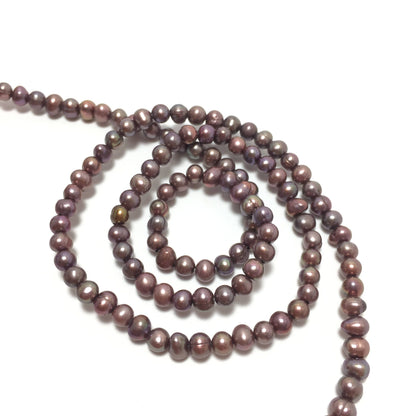 Baby Potato 3-3.5mm Raspberry Freshwater Pearls 16 inches, Seed Pearls, BPOT004