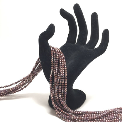 Baby Potato 3-3.5mm Raspberry Freshwater Pearls 16 inches, Seed Pearls, BPOT004
