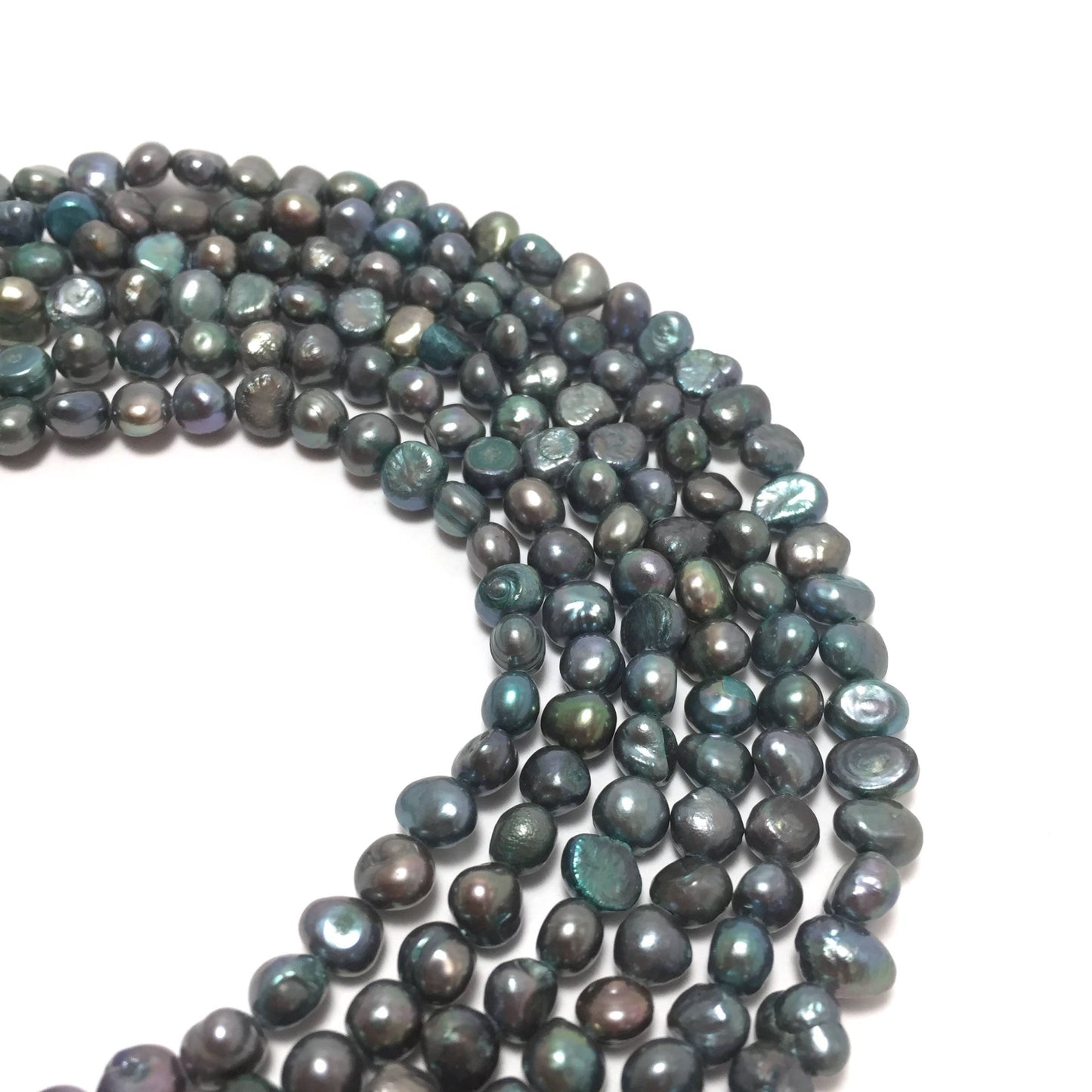 Nugget 5.5-6mm Teal Freshwater Pearls 16 inches, NUG015