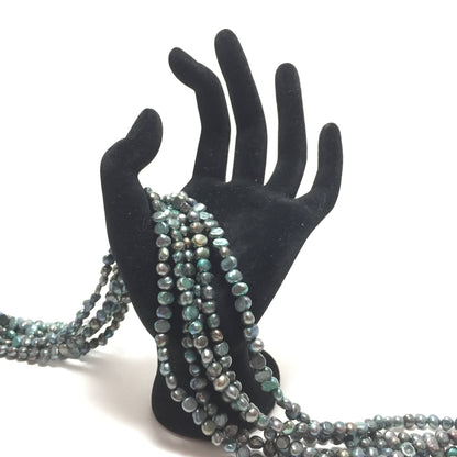Nugget 5.5-6mm Teal Freshwater Pearls 16 inches, NUG015