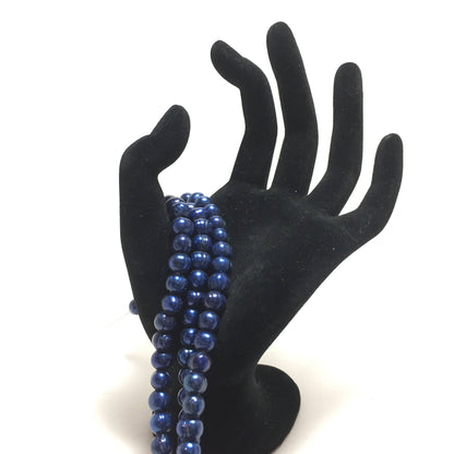 Large Hole Pearls, 8-9mm Potato Shape Royal Blue Color Freshwater Pearls, 8 inch strand with 2.5mm hole size, LH026