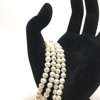 Potato Pearls, 4.5-5mm White Color Freshwater Pearls in 16 inches, POT006