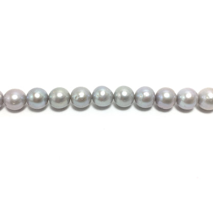Round Pearls, 10.5-11.5mm Silver Color Freshwater Pearls in 15.5 inches, NRD005