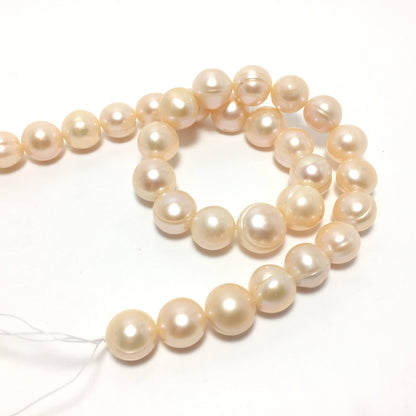 Potato Pearls, 11.5-12mm Natural Peach Color Freshwater Pearls in 15.5 inches, POT008