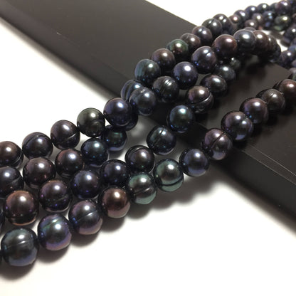 Potato Pearls, 9.5-10mm Peacock Color Freshwater Pearls in 16 inches, POT009