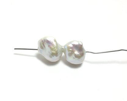 Baroque Pearls Double or Twin, 17-20mm x 27-34mm White Freshwater Nucleated Pearls One Piece, BARS003