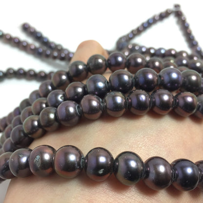 Large Hole Pearls, 8-9mm Potato Shape, Peacock Freshwater Pearls, 8 inch strand with 2.5mm Hole Size, LH041