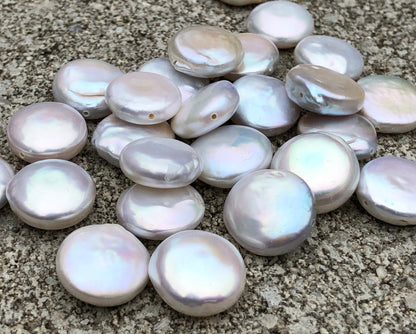 Coin Pearls 14-15mm White Single Piece  COIN_S005