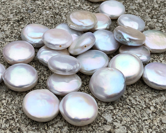 Coin Pearls 14-15mm White Single Piece  COIN_S005