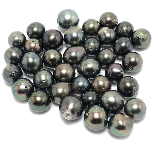 8-10mm Tahitian Pearls Semi Round, Original Hole or 2mm Hole, One Piece TAH001