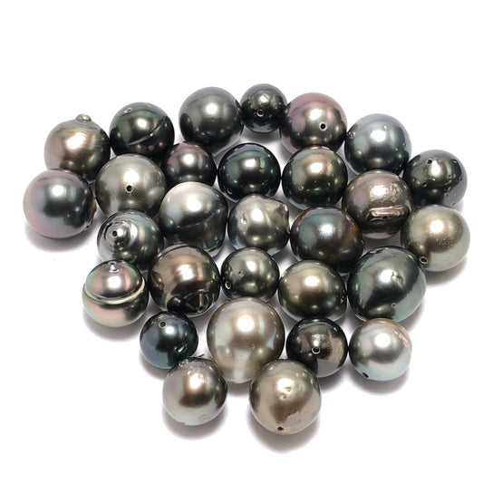 8-11mm Tahitian Pearls Semi Round, Original Hole or 2mm Hole, One Piece, TAH002