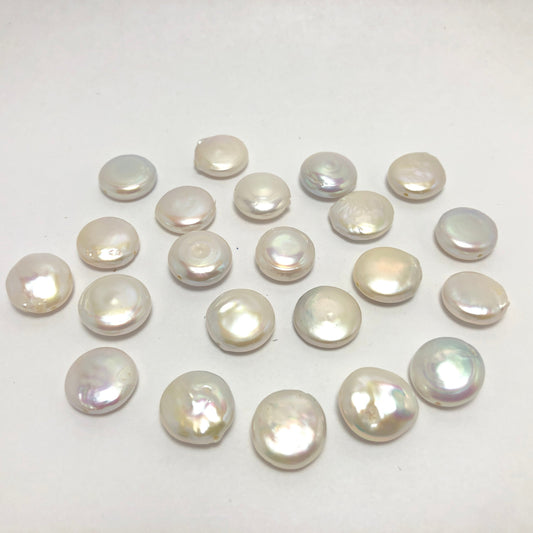 Coin Pearls 13-14mm White Single Piece  COIN_S003