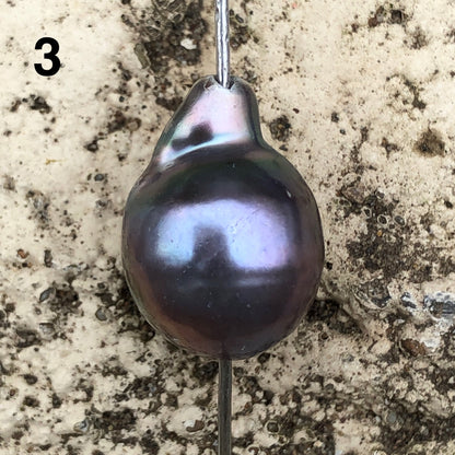 Baroque Pearls 11-12mm, Single Piece, Peacock Blue Color.  BAR_S023