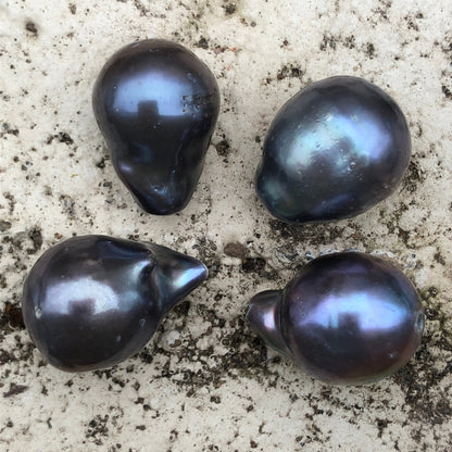 Baroque Pearls 11-12mm, Single Piece, Peacock Blue Color.  BAR_S023