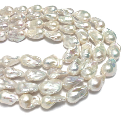 Baroque Pearls 14-16mm, Single Piece, White Color.  Very High Luster, BAR_S028