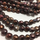 Large Hole Pearls, 9-10mm Nugget Rice Shape, Dark Chocolate Color Freshwater Pearls, 8 inches strand with 2.5mm Hole Size, LH079