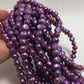 Large Hole Pearls, 9-10mm Nugget Shape, Purple Color Freshwater Pearls, 8 inches strand with 2.5mm Hole Size, LH068
