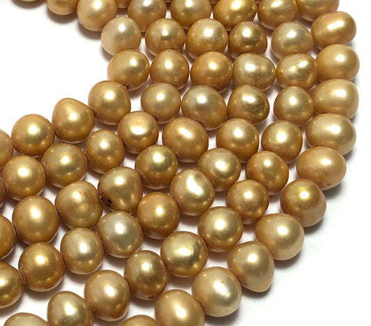 Freshwater Pearls, 6.5-7mm Off Round Potato Pearls, Copper Color, POT032