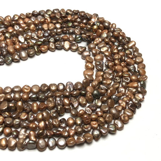 Freshwater Pearls, 5-6mm Keshi Pearls, Brown Color, KES015