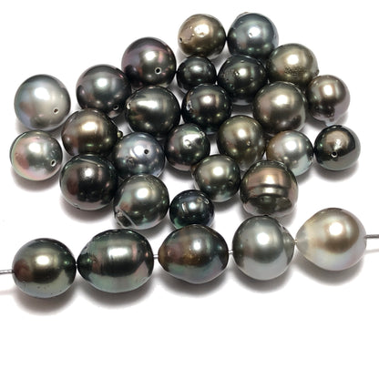 8-11mm Tahitian Pearls Semi Round, Original Hole or 2mm Hole, One Piece, TAH002