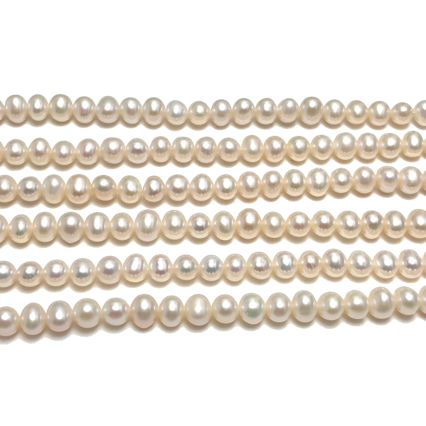 AA Grade 5.5-6mm Off Round Potato Pearls, White Color Freshwater Pearls, POT031