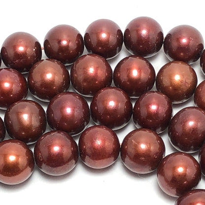 Freshwater Pearls, 9-9.5mm Off Round Potato Pearls, Chocolate Color, POT019