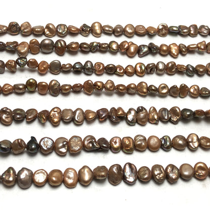 Freshwater Pearls, 5-6mm Keshi Pearls, Brown Color, KES015