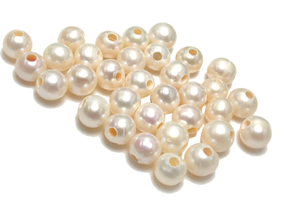 8-9mm Large Hole White, 5 Pieces, LH_S002