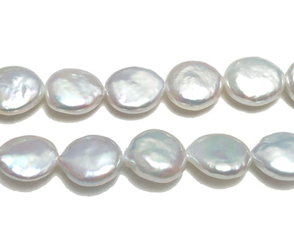 AAA Coin Pearls, 10-11mm White Color Freshwater Pearls,  Full Strand, SKU#  1179CN