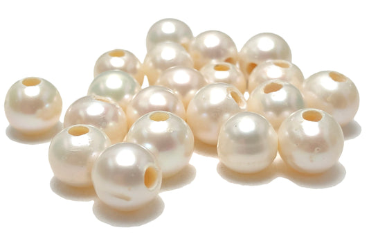 8-9mm Large Hole White, 5 Pieces, LH_S002