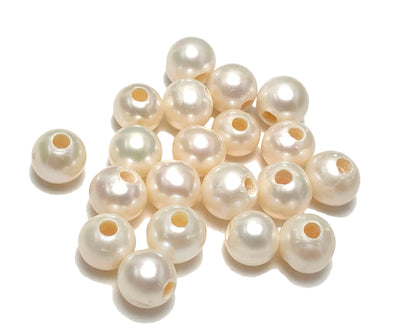 8-9mm Large Hole White, 5 Pieces, LH_S002