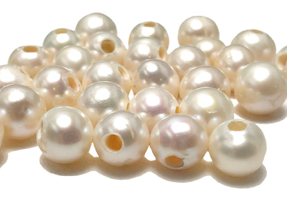 8-9mm Large Hole White, 5 Pieces, LH_S002