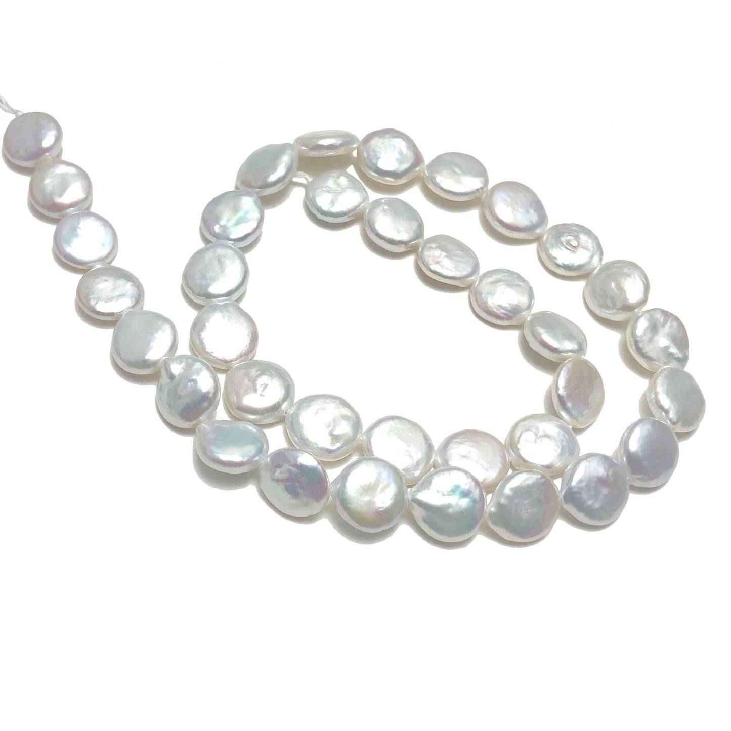 AAA Coin Pearls, 10-11mm White Color Freshwater Pearls,  Full Strand, SKU#  1179CN